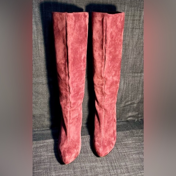 Elegant Suede Knee-High Boots - Pink - Picture 12 of 16